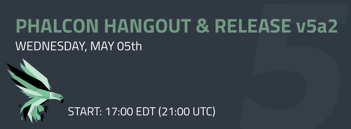 Phalcon 4.1.2, Live Release v5-alpha-2, Community Hangout - 2021-05-03